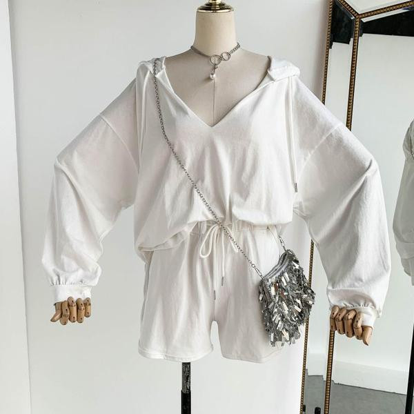 Set zilnic pentru femei din două părți în negru, alb și verde