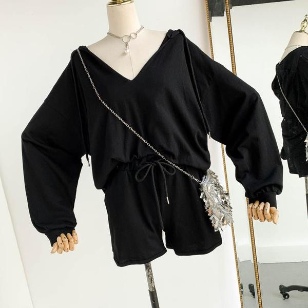 Set zilnic pentru femei din două părți în negru, alb și verde