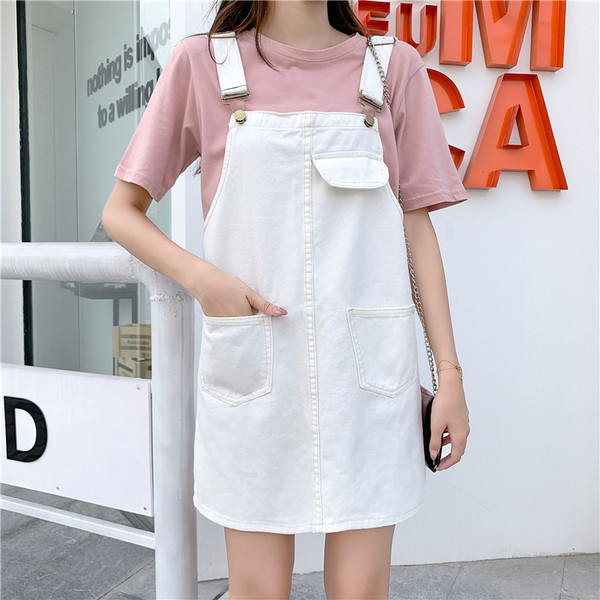 Rochie modernă de damă din denim în alb și negru