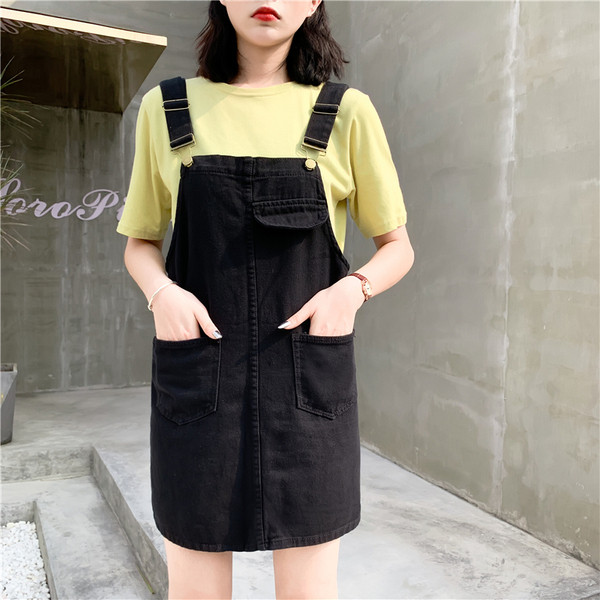 Rochie modernă de damă din denim în alb și negru