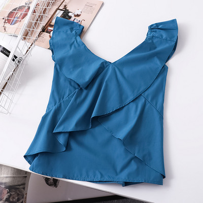 Actual maiou de damă cu decolteu în V în trei culori