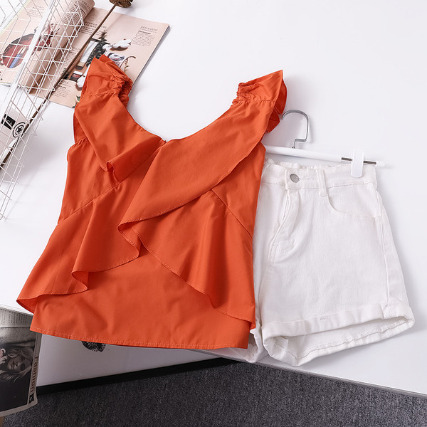 Actual maiou de damă cu decolteu în V în trei culori