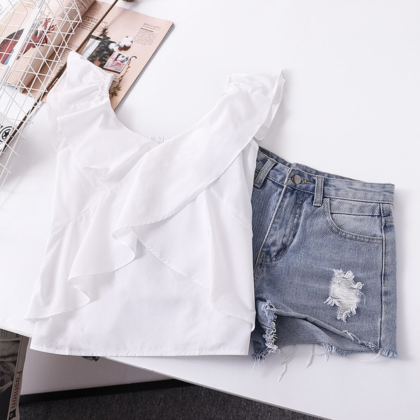 Actual maiou de damă cu decolteu în V în trei culori