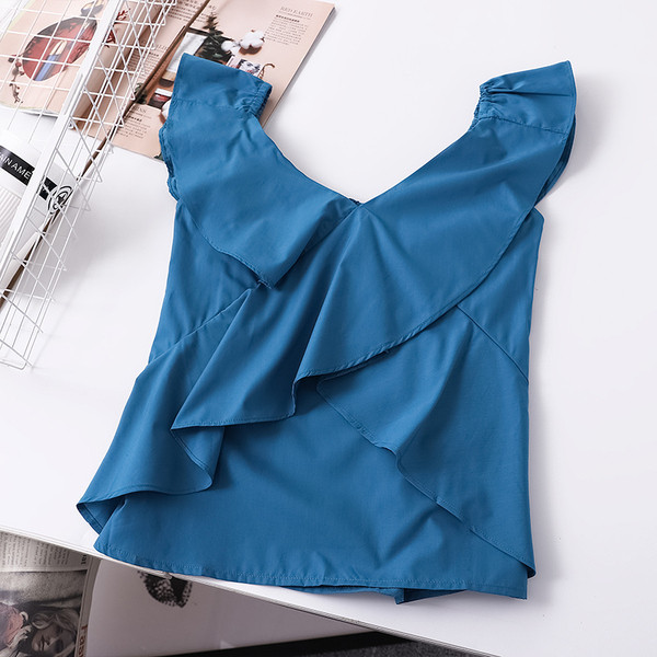 Actual maiou de damă cu decolteu în V în trei culori