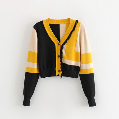 Cardigan scurt de dama modern cu nasturi