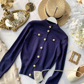 Vesta eleganta de dama cu guler si nasturi in forma de O in mai multe culori