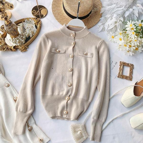 Vesta eleganta de dama cu guler si nasturi in forma de O in mai multe culori