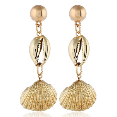 Cercei moderni de dama in forma de scoica in mai multe culori