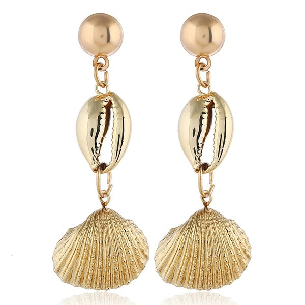 Cercei moderni de dama in forma de scoica in mai multe culori