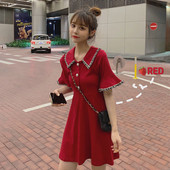 Rochie casual dama in doua culori cu nasturi