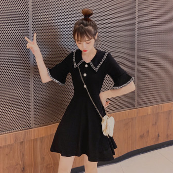 Rochie casual dama in doua culori cu nasturi