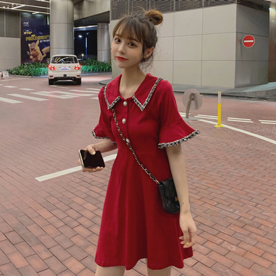 Rochie casual dama in doua culori cu nasturi