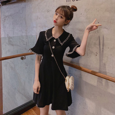 Rochie casual dama in doua culori cu nasturi