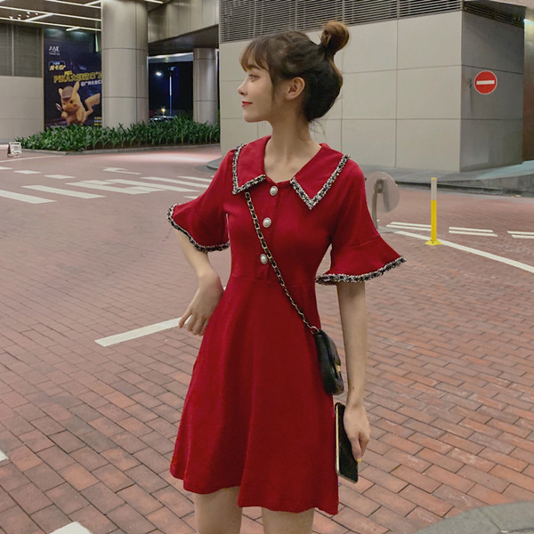 Rochie casual dama in doua culori cu nasturi