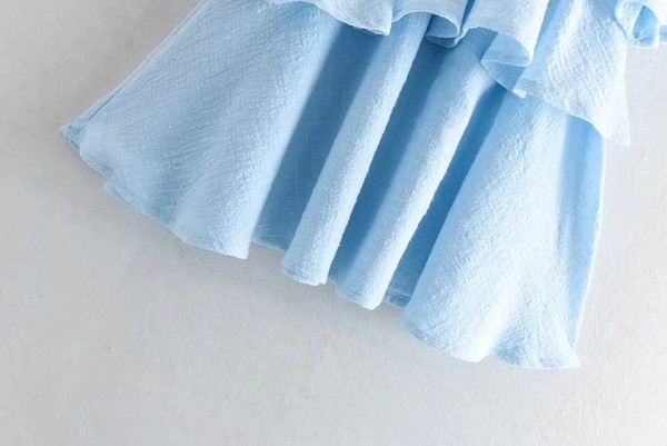 Maieu de dama - model larg in culoarea albastra