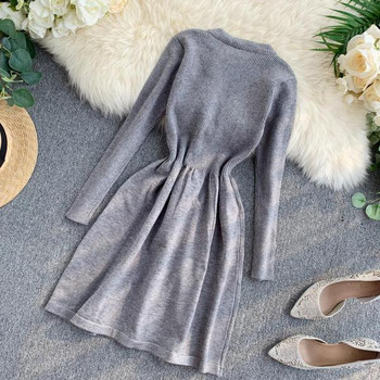 Rochie de dama de toamna croiala model cu panglica in patru culori