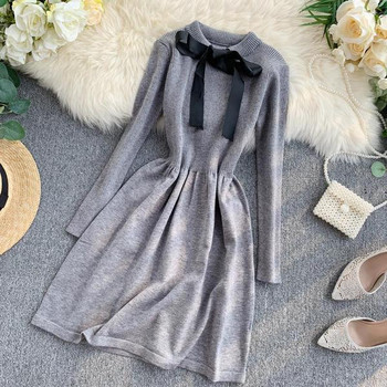 Rochie de dama de toamna croiala model cu panglica in patru culori