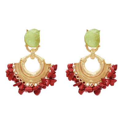 Cercei eleganti de dama cu pietre in trei culori