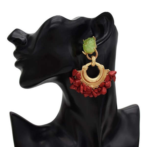 Cercei eleganti de dama cu pietre in trei culori