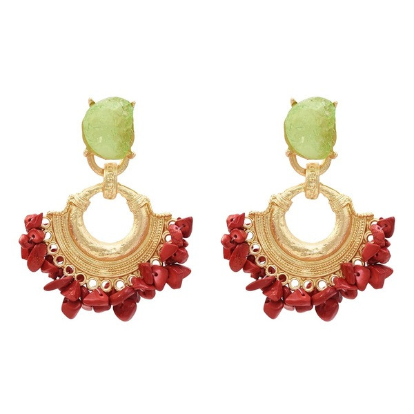 Cercei eleganti de dama cu pietre in trei culori