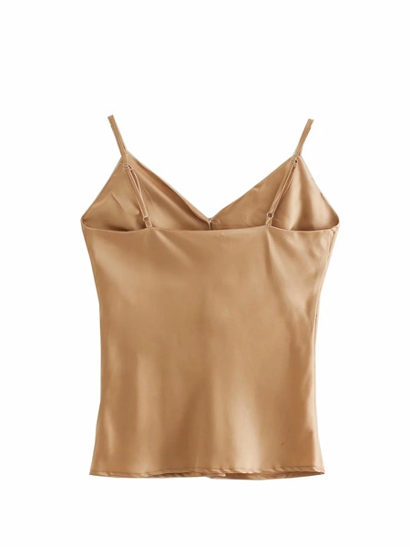 Női felső, vékony pántokkal, bézs színben