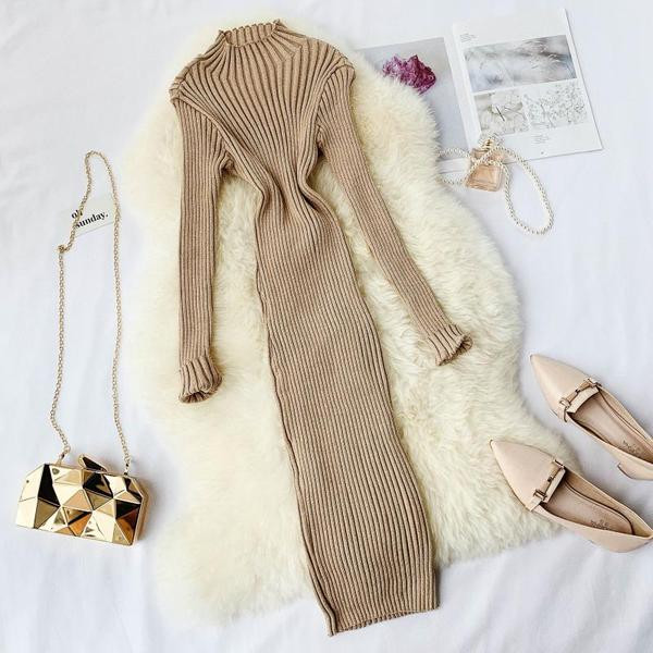 Aktuális női hosszú ruha vékony kötésből több színben