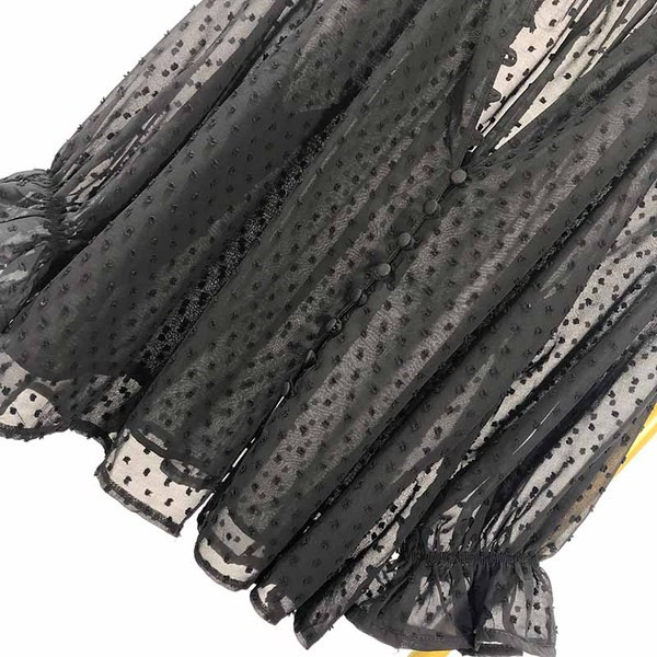 Cămașă de damă elegantă din tul de culoare neagră