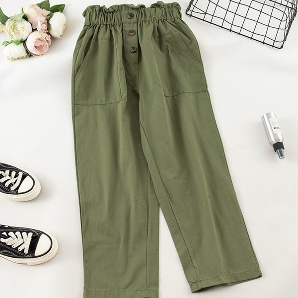 Pantaloni casual dama cu nasturi in mai multe culori