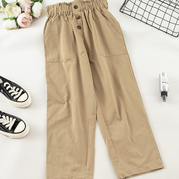 Pantaloni casual dama cu nasturi in mai multe culori