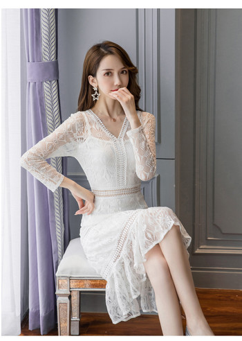 Elegáns női csipkeruha fehér és fekete színben