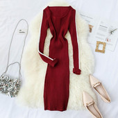 Rochie lunga de dama casual cu margini albe in mai multe culori