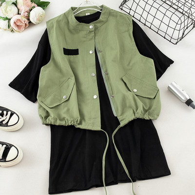 Tricou + vestă de damă modern în mai multe culori