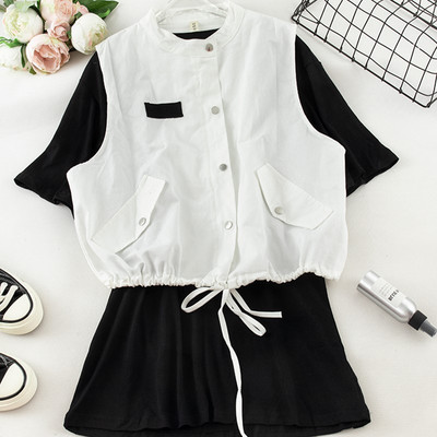 Tricou + vestă de damă modern în mai multe culori