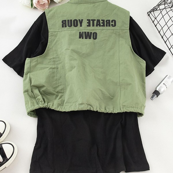 Tricou + vestă de damă modern în mai multe culori