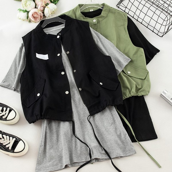 Tricou + vestă de damă modern în mai multe culori