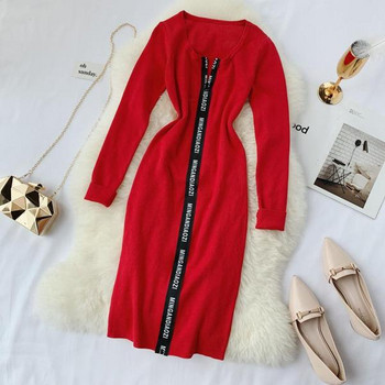 Őszi női ruha hosszú ujjú, több színben feliratos