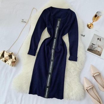 Őszi női ruha hosszú ujjú, több színben feliratos