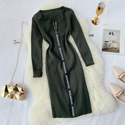 Őszi női ruha hosszú ujjú, több színben feliratos