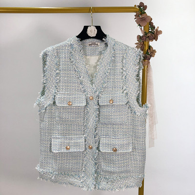 Vesta eleganta dama cu buzunare in doua culori