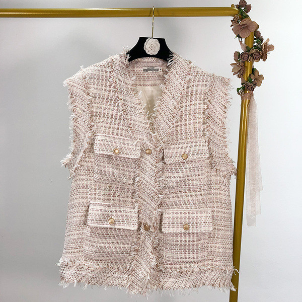 Vesta eleganta dama cu buzunare in doua culori