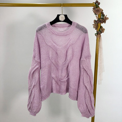 Női pulóver ovális nyakkivágással, négy színben