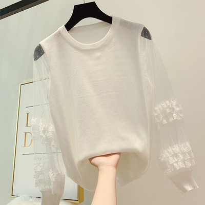 Modern női tüll blúz négy színben