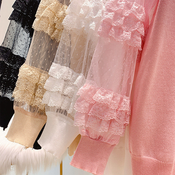 Modern női tüll blúz négy színben