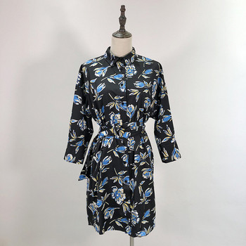 Rochie de dama neagra cu model floral