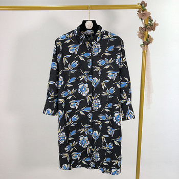 Rochie de dama neagra cu model floral