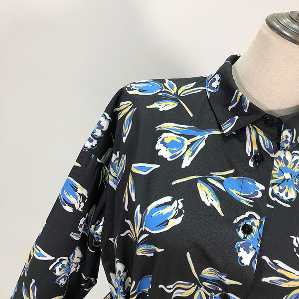 Rochie de dama neagra cu model floral