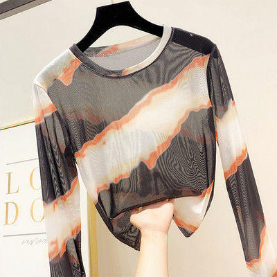 Bluză de damă modernă în două culori cu decolteu O