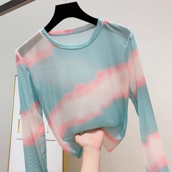 Bluză de damă modernă în două culori cu decolteu O