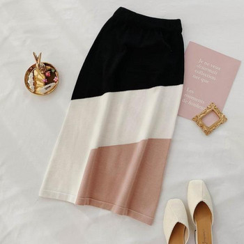 Magas derékú női szoknya vékony kötésből, három színben