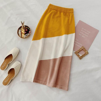 Magas derékú női szoknya vékony kötésből, három színben